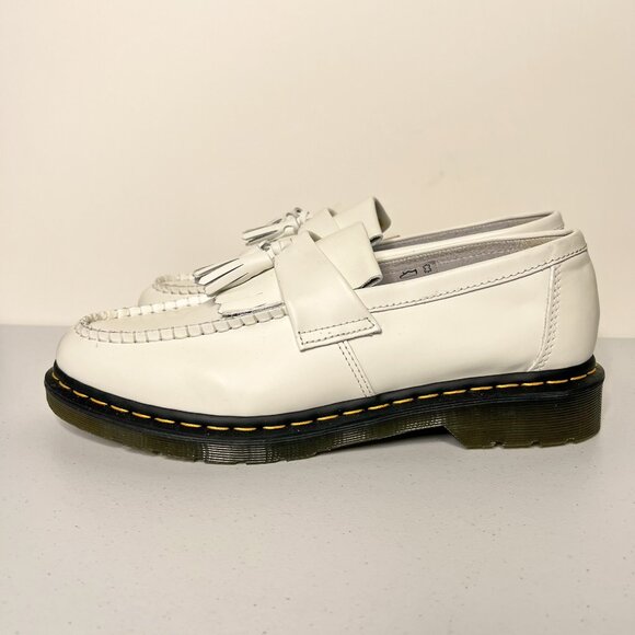 NEW Dr Martens Adrian YS White Leather Kiltie Loafer - Picture 4 of 8